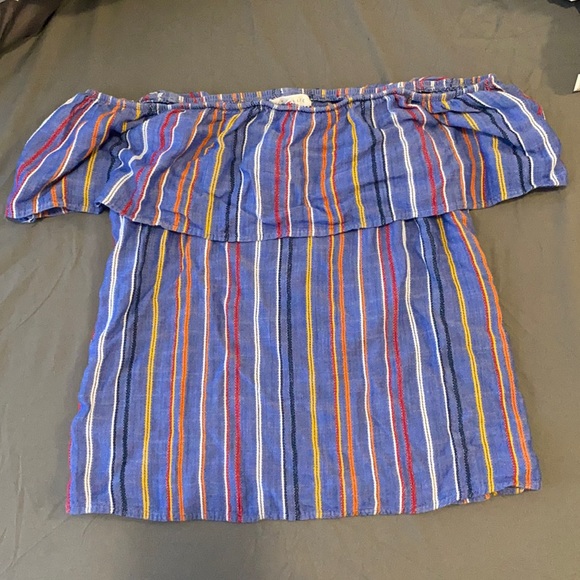 Gently worn ~ Blue Striped Socialite Top - Picture 2 of 2